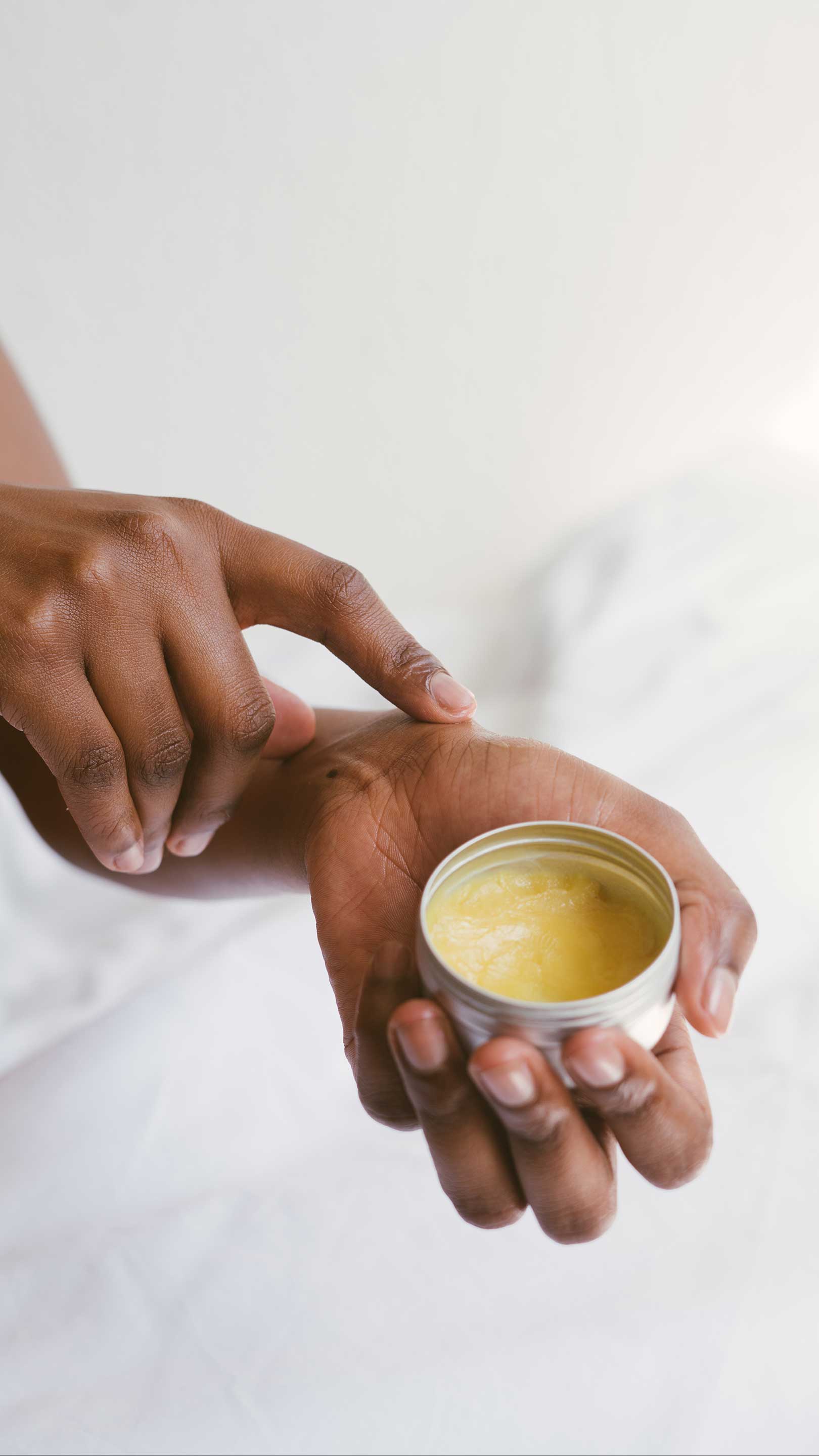 Nature Aid Healing Salve applied to wrist.